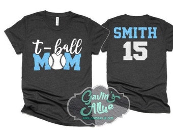 Glitter T-Ball Mom Shirt | Baseball Shirt | Bella Canvas Tshirt | Baseball Spiritwear | Customize Your Colors