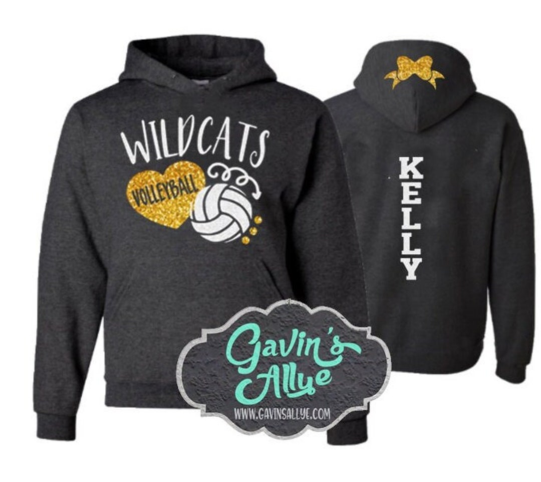 Glitter Volleyball Heart Hoodie Volleyball Hoodies Volleyball Mom