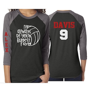 Glitter Volleyball Mom Shirt | I'll Always Be Your Biggest Fan | Volleyball Shirts | Volleyball Mom Shirts | Customize image 1