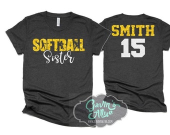 Glitter Softball Shirts | Softball Sister Shirt | Softball shirt Bella Canvas Tshirt | Sister Shirt | Youth or Adult