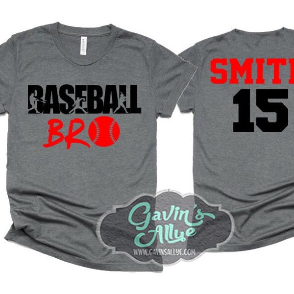 Baseball Brother Shirts | Baseball Shirt | Baseball Sibling Shirt | Short Sleeve Shirt | Customize Youth or Adult