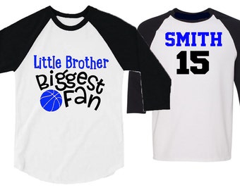 Camiseta de béisbol Basketball Brother / Manga 3/4 Raglan / Personalízala con tu equipo y colores