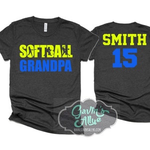 Softball Grandpa Shirt | Grandpa Softball Shirt | Softball Spirit Wear | Customize Colors
