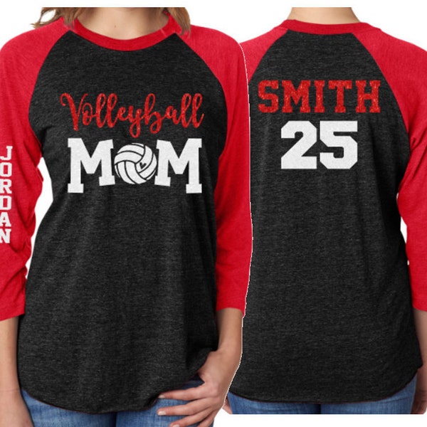 Glitter Volleyball Mom Shirt | Volleyball Shirt | Volleyball Shirts | Volleyball Mom Shirts | Cute Volleyball Tee | Customize Team & Colors