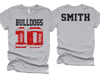 Glitter Football Shirt | Football Shirts | Football Spirit Wear | Bella Canvas T Shirt  | Football Bling | Customize Team & Colors