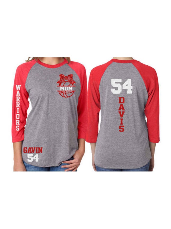 Glitter Basketball Mom Shirt |  Basketball Shirt | Customized 3/4 Sleeve Raglan Basketball Mom, Sister, Grandma, Cousin, Aunt, Shirt