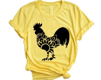 Floral Rooster Shirt | Rooster Shirt | Farm Shirt | Rooster Lover Shirt | Women's Rooster Shirt | Farm Tees | Youth or Adult