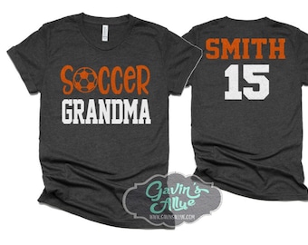 Glitter Soccer Grandma Shirt | Soccer Shirt | Bella Canvas Short Sleeve T-Shirt | Customize Colors