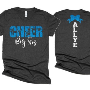 Glitter Cheer Shirts | Cheer Tshirts | Big Sis Cheer Shirts | Cheerleader Gift | Glitter Megaphone Shirt | Bella Canvas T-shirt