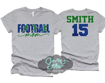 Glitter Football Mom Shirt | Football Shirts | Football Spirit Wear | Bella Canvas Short Sleeve T-shirt | Customize team & colors
