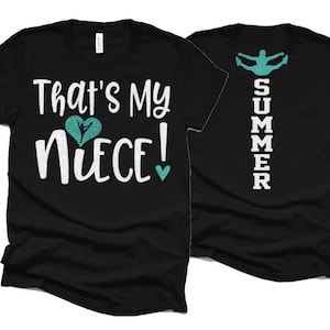 Glitter That&#39;s My Niece Cheer Shirt | Cheer t-shirt | Cheer Spirit Wear | Bella Canvas Tshirt | Customize