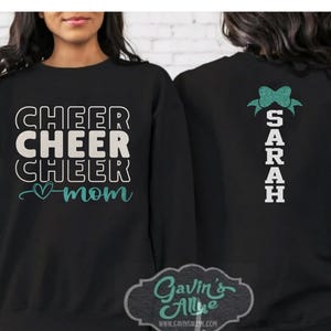 Glitter Cheer Mom Crewneck Sweatshirt | Cheer Shirt | Youth or Adult | Cheer Gifts | Gift for Mom | Customize Colors