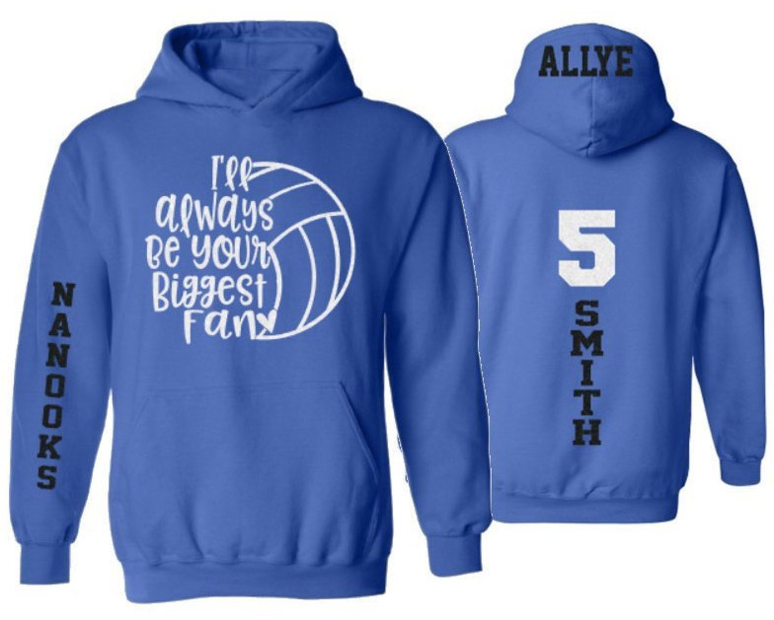 Glitter Volleyball Hoodie I'll Always Be Your Biggest Etsy