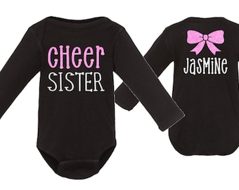 Glitter Cheer Sister Shirt | Little Sister Cheer Shirt | Customize Colors