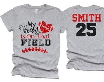 Glitter Football Mom Shirt | Football Shirts | Football Spirit Wear | Bella Canvas Short Sleeve T-shirt | Customize team & colors