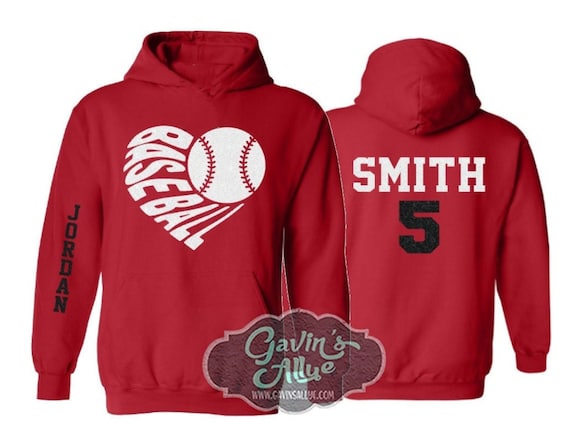 Glitter Baseball Hoodie Baseball Heart Hoodie Baseball Hoodies Customize With Your Team Colors Adult or Youth Sizes Etsy Canada