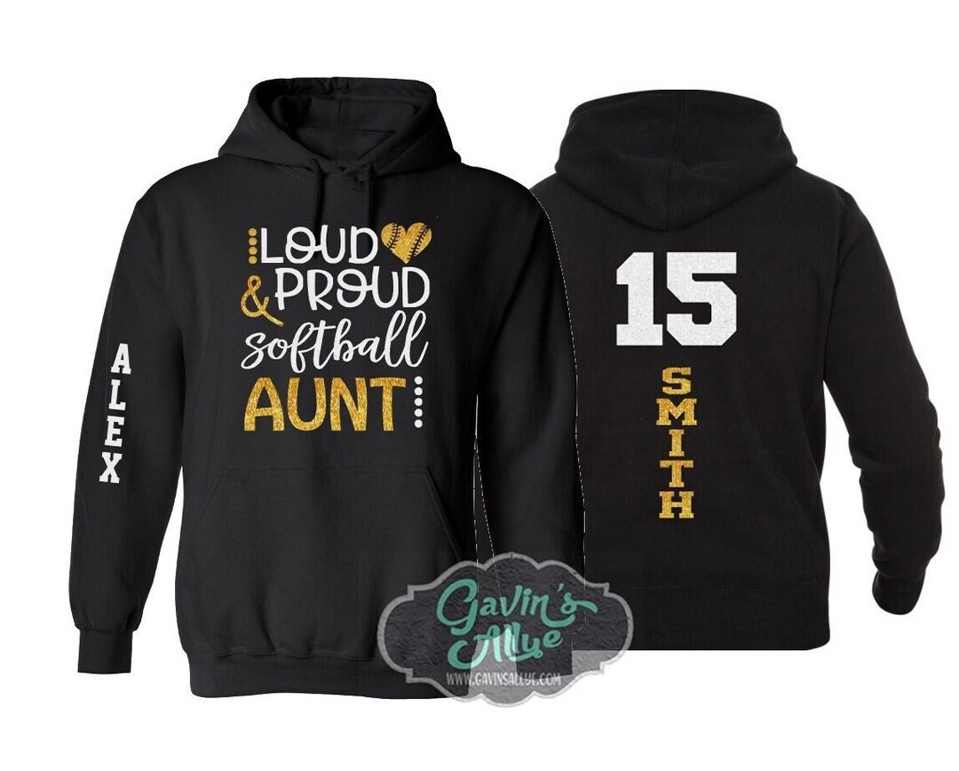 Glitter Softball Hoodie Softball Aunt Hoodie Softball Hoodie Customize