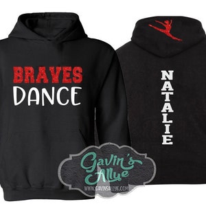 Sudadera con capucha de baile con purpurina / Sudadera con capucha Dance Spiritwear / Personalízala con tu equipo y colores