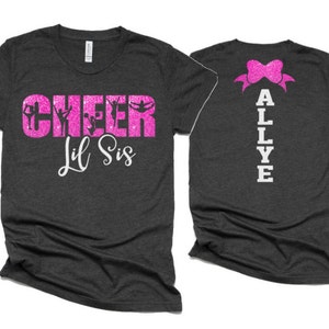 Glitter Cheer Shirts | Cheer Tshirts | Lil Sis Cheer Shirts | Cheerleader Gift | Glitter Megaphone Shirt | Bella Canvas T-shirt
