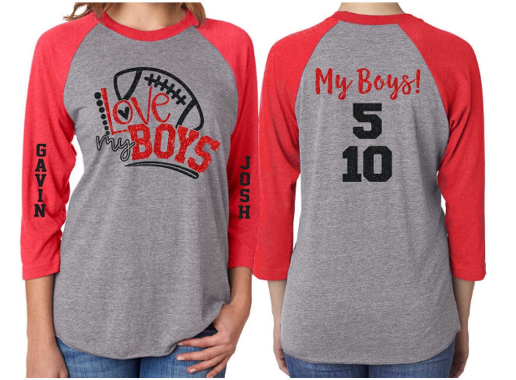 Football mom shirt with two numbers Clearance