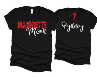 Glitter Majorette Mom Tshirt Top | Majorette Shirts | Majorette Bling | Bella Canvas Short Sleeve Tshirt | Customize