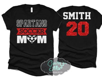 Glitter Soccer Mom Shirt | Soccer Shirt | Bella Canvas Short Sleeve T-Shirt | Customize Your Team & Colors