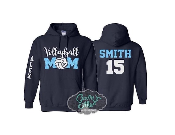 Glitter Volleyball Mom Hoodie | Volleyball Hoodie | Customize with your Team & Colors
