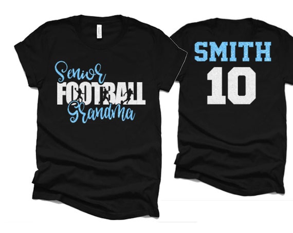 Glitter Football Shirt | Senior Football Grandma Shirts | Football Spirit Wear | Bella Canvas T Shirt  | Football Bling | Customize