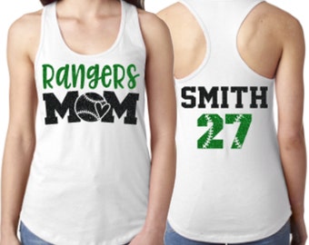 Glitter Baseball Tank Tops | Baseball Mom Tank Top | Baseball Shirts | Racer back Tank | Softball Tank