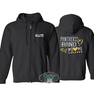 Glitter Band Mom Zip Hoodie: Customizable School Spirit Wear