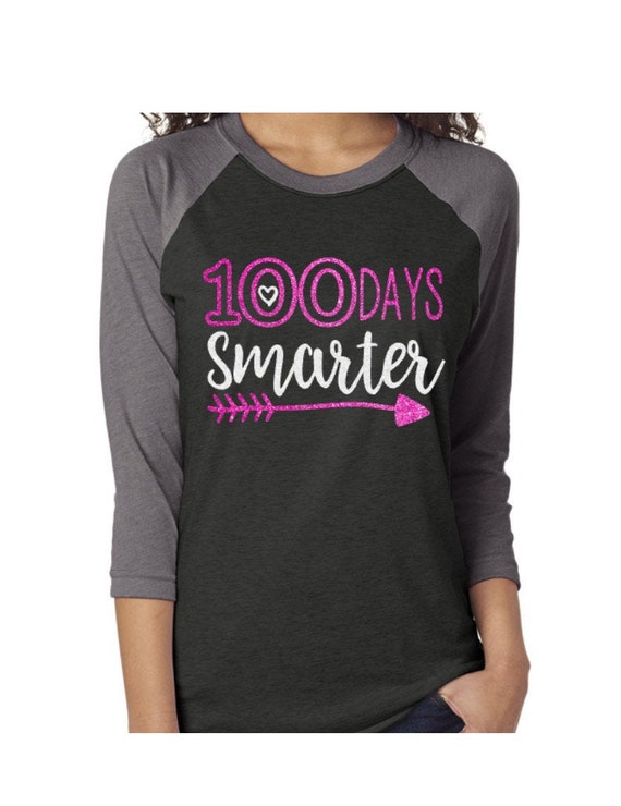Glitter 100 Days Smarter | 100th Day of School Shirt | One Hundredth Day of School Shirt | Youth or Adult