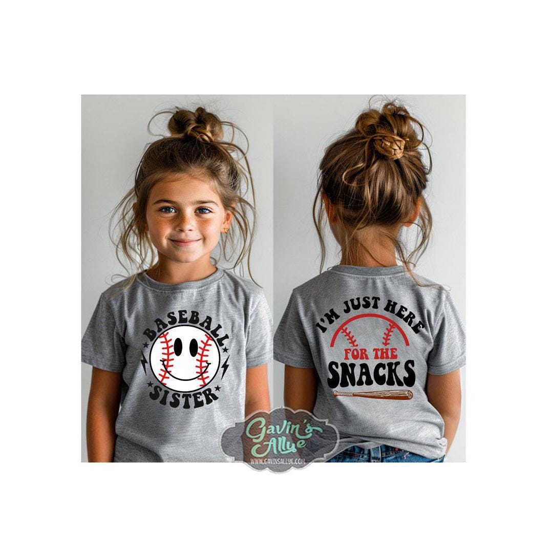 Custom Baseball Shirt | I'm Just Here for the Snacks | Baseball Sister Shirt | Baseball Sister Shirt Personalized