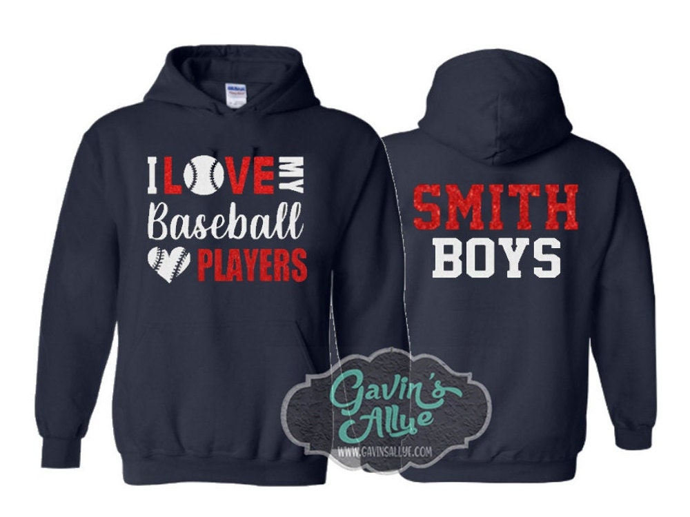 Discover Glitter Baseball Hoodie | I Love My Baseball Players