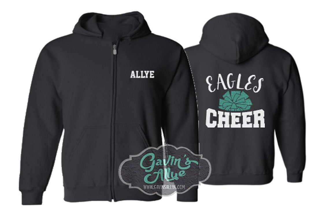 Glitter Cheer Zip Hoodie Cheer Hoodie Cheer Bling Cheer Spirit Wear Customize Team & Colors ...
