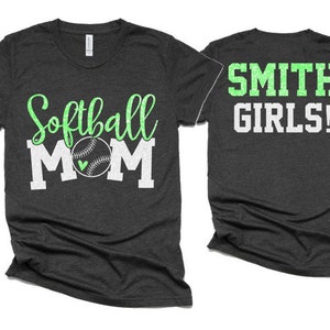 Glitter Softball Shirts | Softball Mom Shirts | Softball T-Shirt | Bella Canvas T Shirt  | Softball Bling