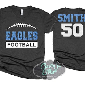 Glitter Football Glitter Shirt| Football Spirit Wear | Glitter Football T-Shirt | Bella Canvas T Shirt  | Football Bling | Customize
