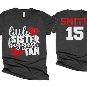 Glitter Baseball Shirts | Little Sister Biggest Fan Baseball Sister Shirt | That's My Bro! | Bella Canvas Tshirt | Youth or Adult