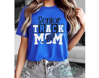Glitter Senior Track Mom Shirt | Track Spirit Wear | Track Bling | Bella Canvas T Shirt  | Track & Field Shirt | Customize Colors
