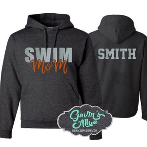 Glitter Swim Mom Hoodie | Swim Hoodies | Swim Hoodies | Customize | Swim Mom Hoodie