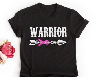 Camiseta de guerrero brillante contra el cáncer de mama / Camiseta de concientización sobre el cáncer / Camiseta de cáncer / Camiseta Bella Canvas / Juvenil o adulto
