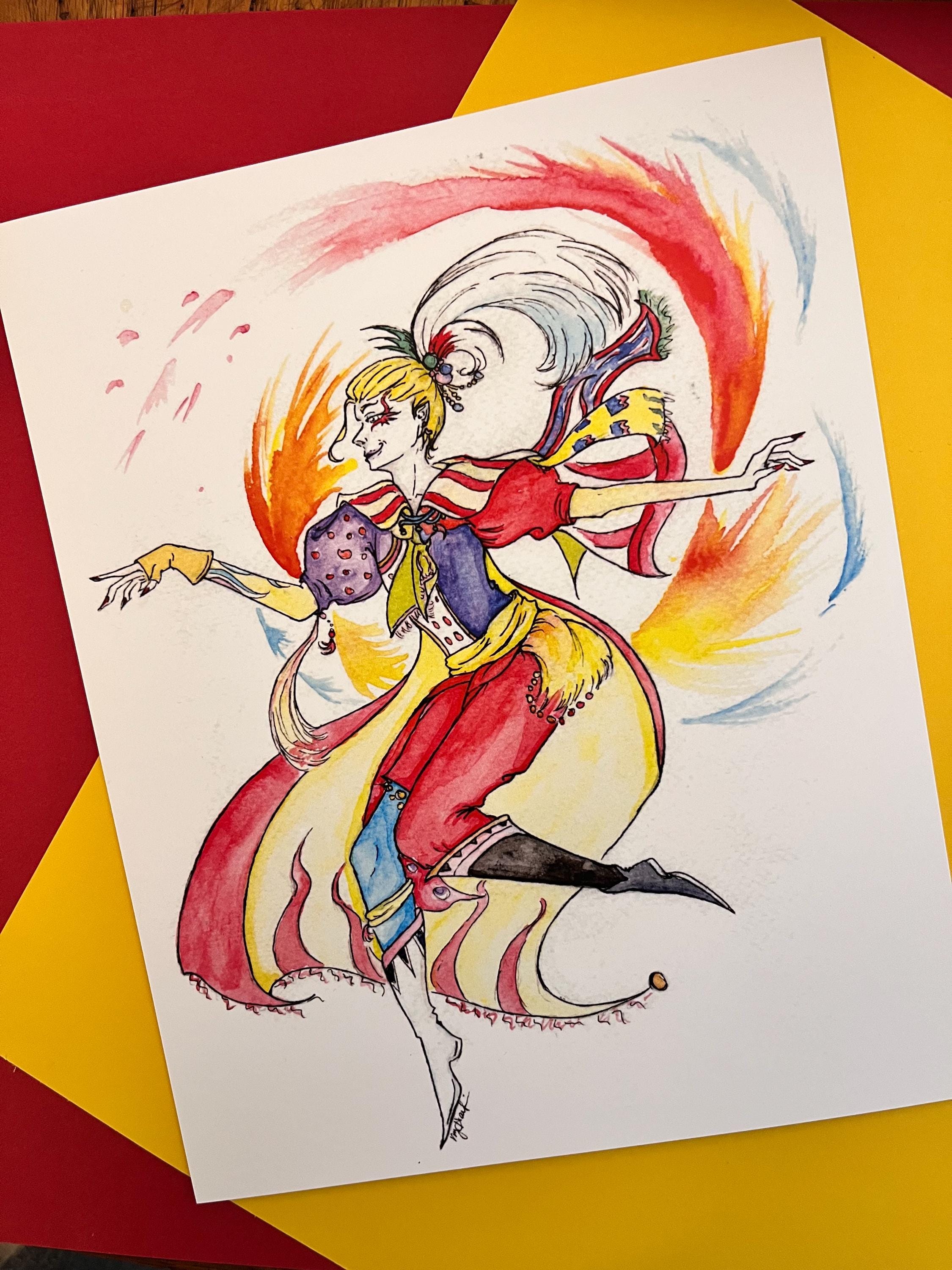 Kefka Watercolor Print