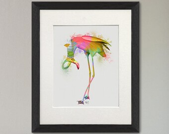 Flamingo 4 Print - Bird art print Flamingo wall art Flamingo party Pink flamingo Animal art print Bird wall decor Bird home decor Mom gift