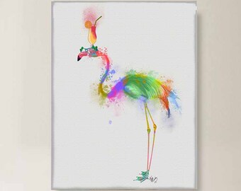 Flamingo art - Flamingo 1 Print - Flamingo party Flamingo decor Flamingo wall print Pink flamingo print Bird painting Bird gift UK seller