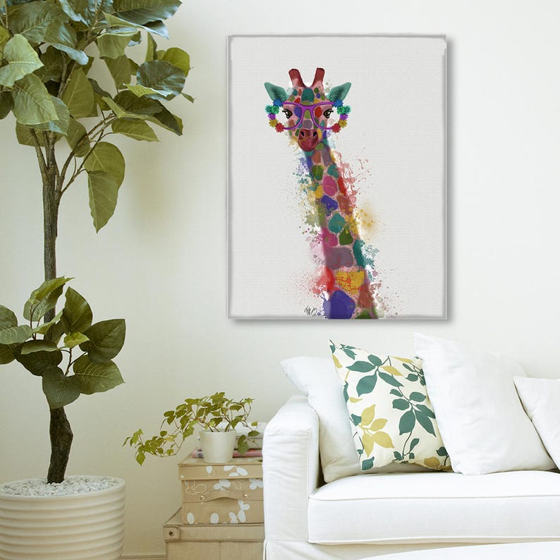Giraffe Canvas Art Giraffe Art Modern Wall Art Giraffe Print - Etsy