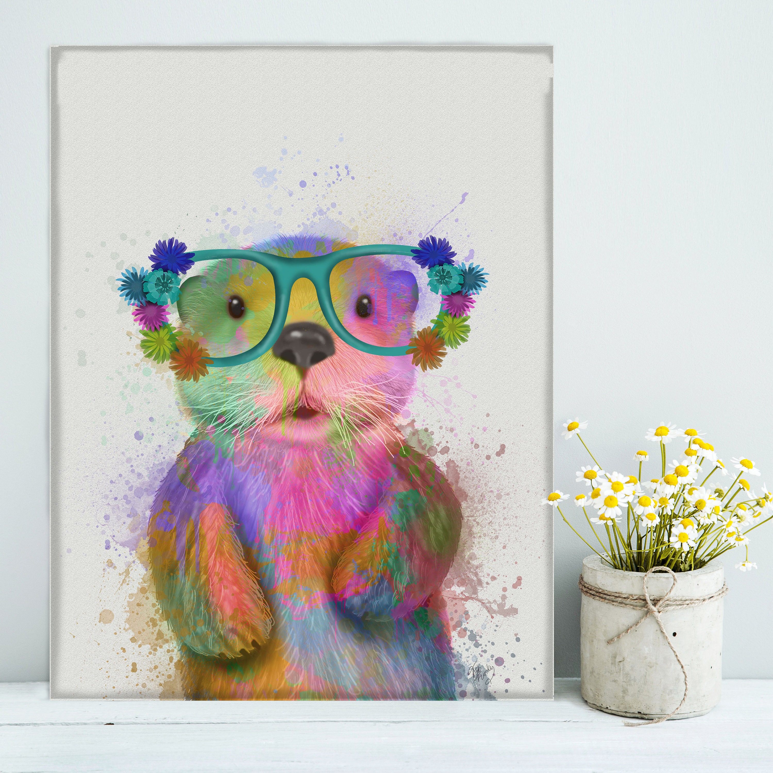 Otter Canvas Cute teen girl gift Bedroom wall art Otter print Girls bedroom decor animal nursery art Watercolor painting Whimsical decor Otter Canvas Cute teen girl gift Bedroom wall art Otter print Girls bedroom decor animal nursery art Watercolor painting Whimsical decor
