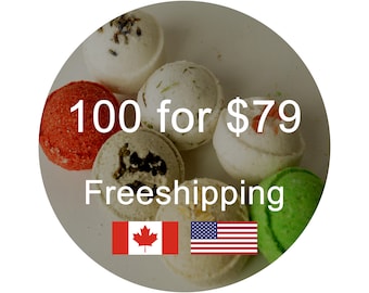 100 Bath Bombs, Free shipping, Handmade, Birthday, wedding showers, wholesale bath bomb, 1oz fizzy bombs