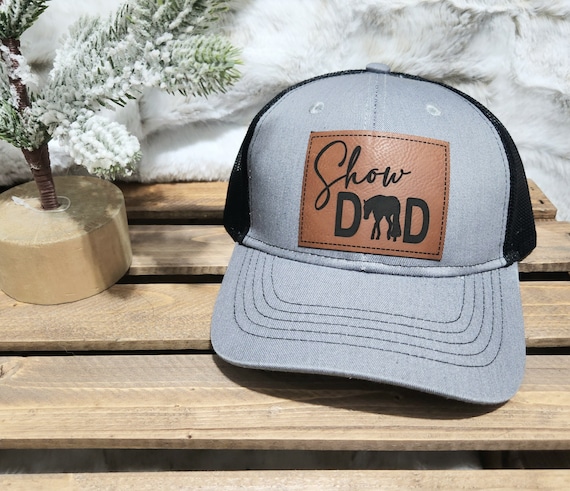 Custom Horse Show Dad Baseball Hat - SnapBack Trucker Hat Leather Patch Gift Birthday  Fathers Day Western Pleasure  Huntseat