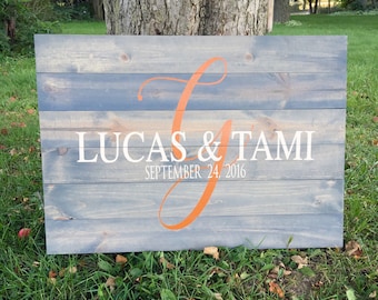 Initial Alternative Rustic Wood Guestbook - Wedding/Bridal Shower/Rustic/Country/Sign/Pallet/Custom Order/ Personalize/Name