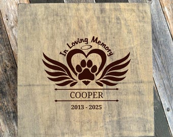 In Loving Memory Personalized Pet Memory Box | Custom Engraved Pet Keepsake | Wooden Pet Memorial Box | Pet Bereavement Gift | Pet Ashes