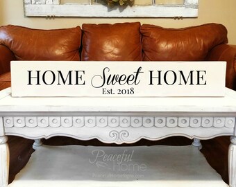 Home sweet home sign | Est year | Reclaimed Wood | Established sign| Long sign | Sign with phrases | Big Sign Gift | New home sign